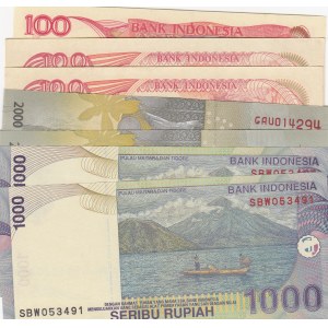 Indonesia, 7 Pieces UNC Banknotes