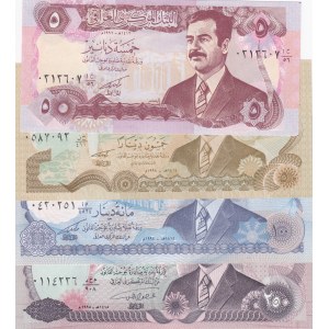 Iraq, 50 Dinar, 100 Dinar and 250 Dinar, 1992/1995, UNC, p80/p83/p84/p85, (Total 4 banknotes)