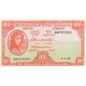 Ireland Republic, 10 Shillings, 1968, UNC, p63a