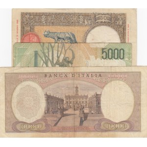 Italy, 3 Pieces Mixing Condition Banknotes