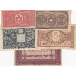 Italy, 5 Pieces Mixing Condition Banknotes