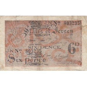 Jersey, 6 Pence, 1941-42, VF (-), p1