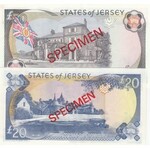 Jersey, 1 Pound, 5 Pounds, 10 Pounds, 20 Pounds and 50 Pounds, 1989, UNC, p15s/ p16s/ p17s/ p18s/ p19s, SPECIMEN, (Total 5 Banknotes)