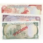 Jersey, 1 Pound, 5 Pounds, 10 Pounds, 20 Pounds and 50 Pounds, 1989, UNC, p15s/ p16s/ p17s/ p18s/ p19s, SPECIMEN, (Total 5 Banknotes)