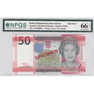 Jersey, 50 Dollars, 2010, UNC, p36s, SPECİMEN