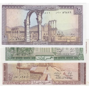 Lebanon, 3 Pieces UNC Banknotes
