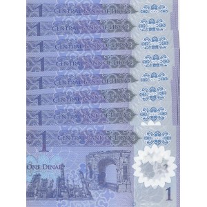 Libya, 1 Dinar, 2019, UNC, pNew, (Total 8 consecutive banknotes)