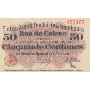 Luxembourg, 50 Centimes, 1918, UNC (-), p26