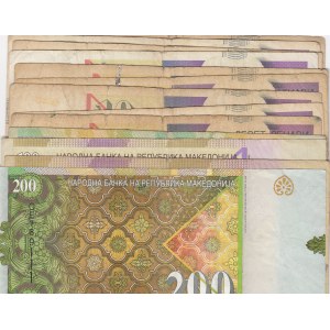 Macedonia, 10 Denari (10), 50 Denari (2), 100 Denari and 200 Denari, (Total 14 banknotes)