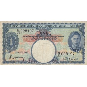 Malaya, 1 Dollar, 1941, VF, p11