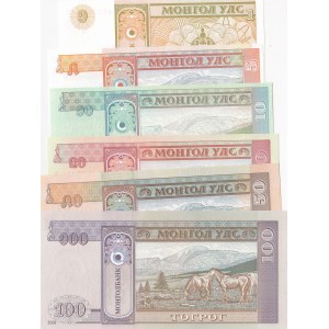 Mongolia, 6 Pieces UNC Banknotes