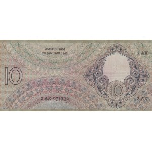 Netherlands, 10 Gulden, 1943, XF (-),p59