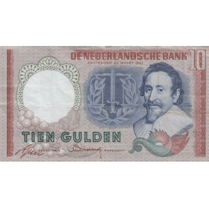 Netherlands, 10 Gulden, 1953, XF, p85