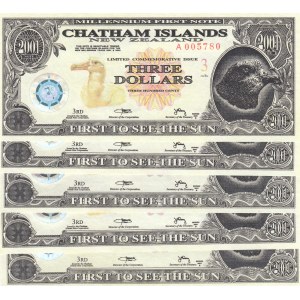 New Zealand (Chatham Islands), 5 Pieces UNC Banknotes