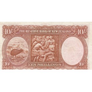 New Zealand, 10 Shillings, 1940-1955, VF, p158a