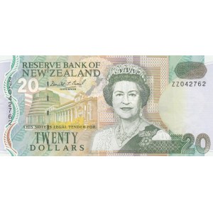 New Zeland, 20 Dollars, 1992, XF, p179