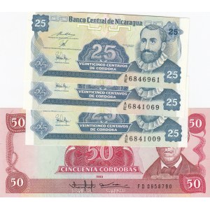 Nicaragua, 4 Pieces UNC Banknotes