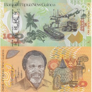 Papua New Guinea, 50 Kina and 100 Kina, 1989 / 2008, UNC, p11 / p37, (Total 2 banknotes)