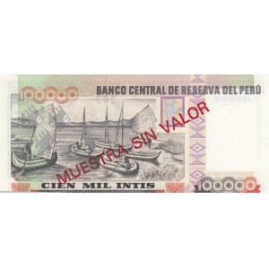 Peru, 100.000 İntis, 1988, UNC, p144, SPECİMEN
