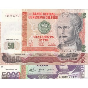 Peru, 3 Pieces UNC Banknotes