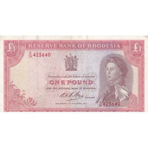 Rhodesia, 1 Pound, 1968, VF / XF, p28d