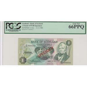 Scotland, 1 pounds, 1980, p111ds, SPECİMEN