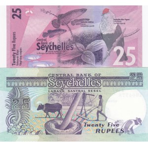 Seychelles, 25 Rupees and 25 Rupees, 1989/ 2016, UNC, p33/ p48, (Total 2 Banknotes)