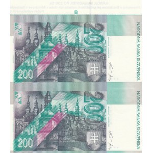 Slovakia, 200 Korun, 1995, UNC, p26, (Total 2 UNCUTTED Banknotes)