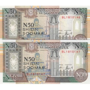 Somalia, 50 Shillings, 1991, UNC, pR2, (Total 2 banknotes)