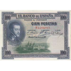 Spain, 100 Pesetas, 1925, AUNC (-), p69