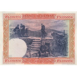 Spain, 100 Pesetas, 1925, AUNC, p69a