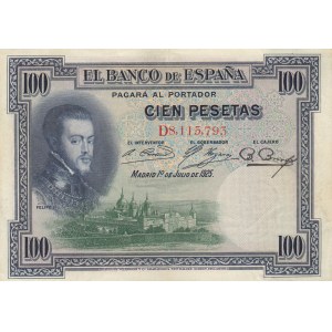 Spain, 100 Pesetas, 1925, XF, p69a
