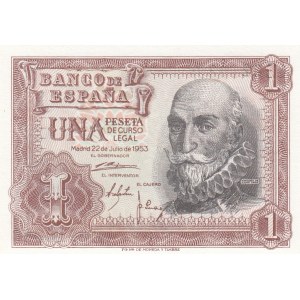 Spain, 1 Peseta, 1953, UNC, p144