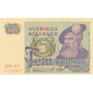 Sweden, 5 Kroner, 1981, UNC, p51d