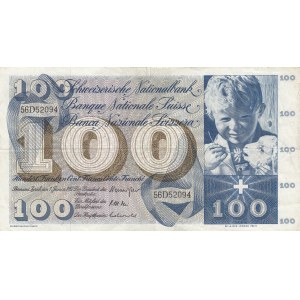 Switzerland, 100 Franken, 1967, VF, p49j