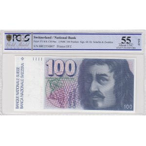 Switzerland, 100 Francs, 1988, AUNC, p57i