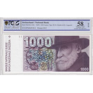 Switzerland, 1000 Franken, 1987, AUNC, p59d