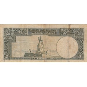Turkey, 2 1/2 Lira, 1939, FINE, p126, 2/1. Emission