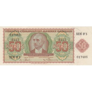 Turkey, 50 Kurush, 1944, UNC, p134, 2/1. Emission