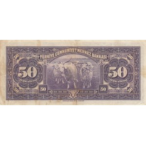 Turkey, 50 Lira, 1942, VF (+), p142, 3/1. Emission