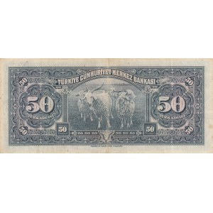 Turkey, 50 Lira, 1947, XF, p143, 3/2. Emission