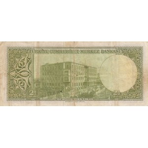 Turkey, 2 1/2 Lira, 1960, FINE, p153, 5/4. Emission