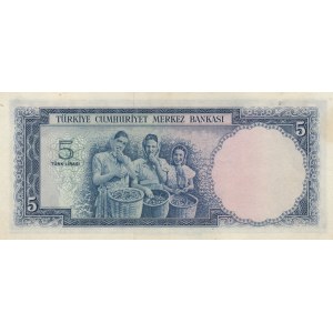 Turkey, 5 Lira, 1952, XF (+), p154, 5/1. Emission