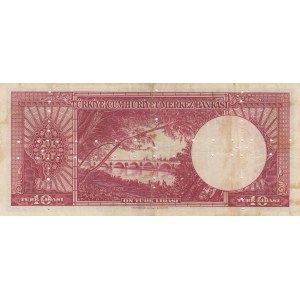 Turkey, 10 Lira, 1953, VF (+), p157, 5/2. Emission, CANCELLED