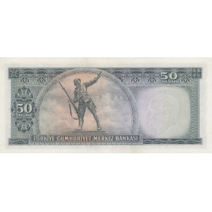Turkey, 50 Lira, 1957, AUNC, p165, 5/4. Emission