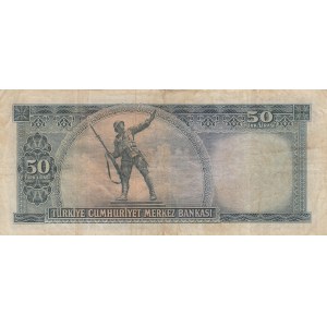Turkey, 50 Lira, 1957, FINE, p165, 5/4. Emission