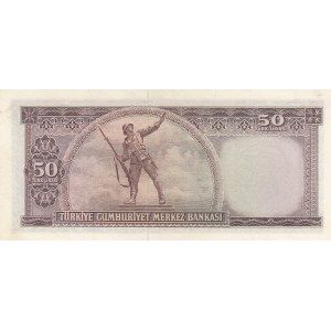 Turkey, 50 Lira, 1960, UNC, p166, 5/5. Emission