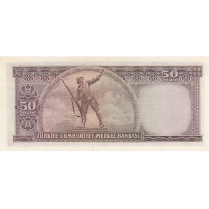 Turkey, 50 Lira, 1960, AUNC / UNC, p166, 5/5. Emission, A01 first prefix.