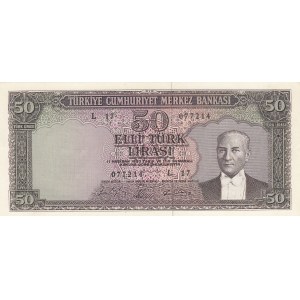 Turkey, 50 Lira, 1964, UNC, p175, 5/6. Emission