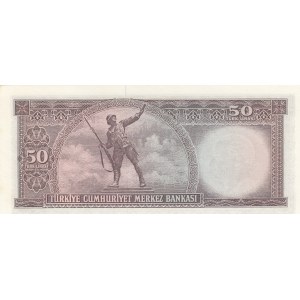 Turkey, 50 Lira, 1971, UNC, p187A, 5/7. Emission